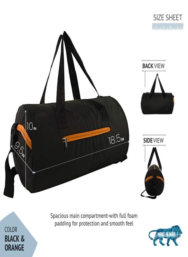 Rainox Gym Duffel Bag | Shoulder Gym Bags | Sports and Travel Bag Zipper Bags for Multipurpose with Side & Middle Pockets for Men, Women (Orange) - Image 3
